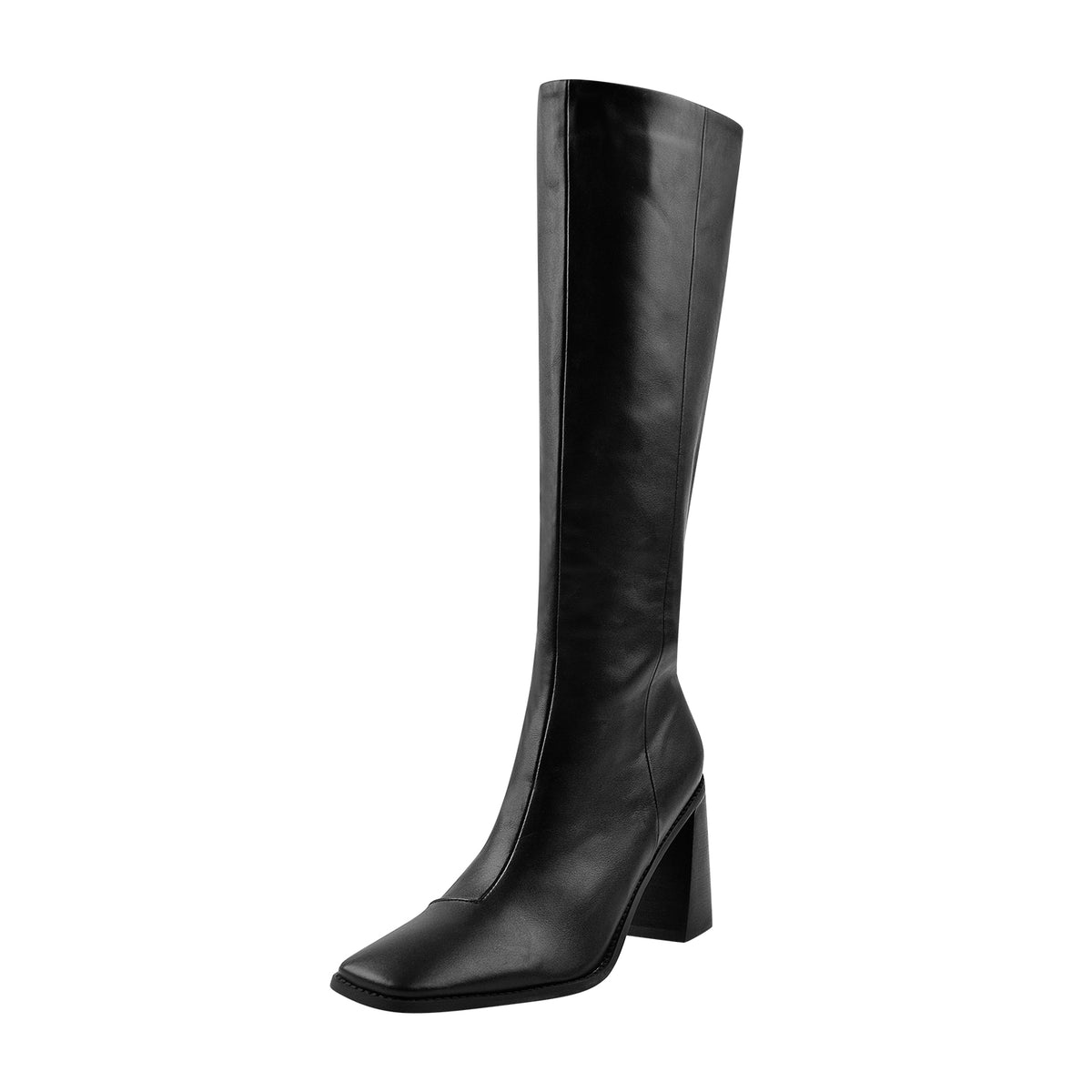 Square Toe Zipper Chunky Heel High Boots – Missheel